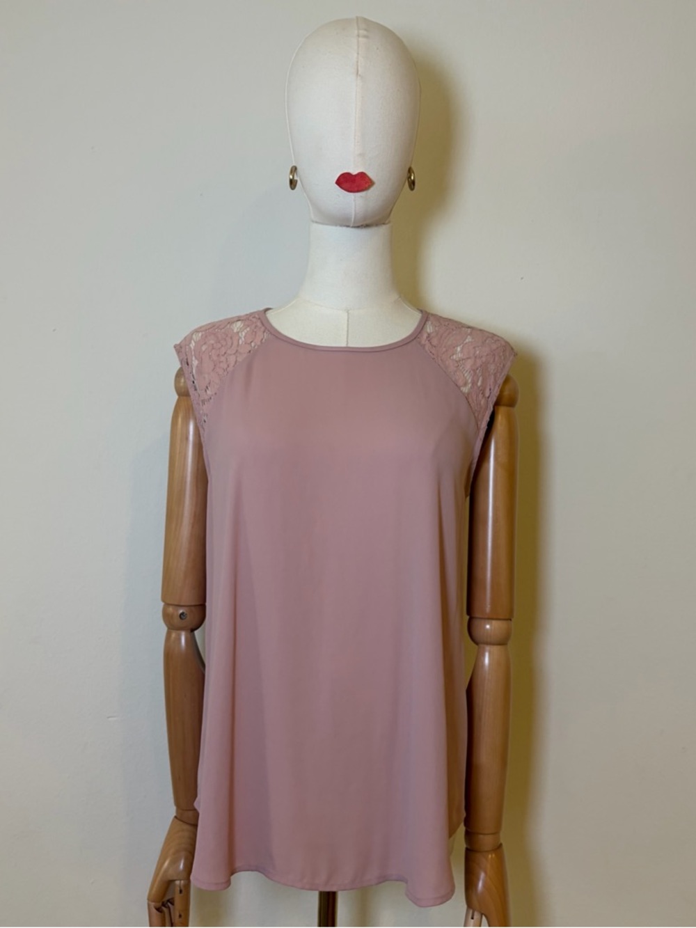 J.Crew Dusty Rose Lace Accent Sleeveless Top Sz. 4